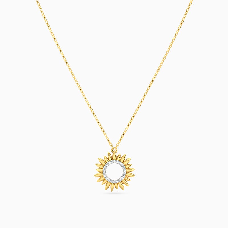 Miss L' by L'azurde Sunflower Diamonds Necklace In 18K Gold - Image 3
